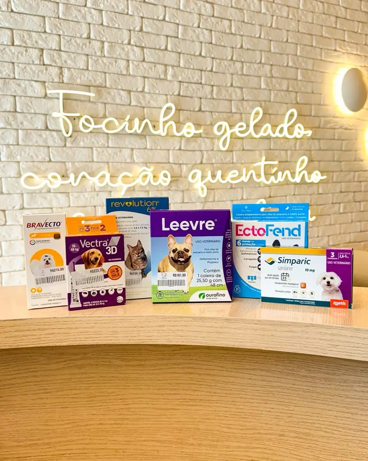 Recepção da Bicho Mimado com o neon “Focinho gelado, coração quentinho”